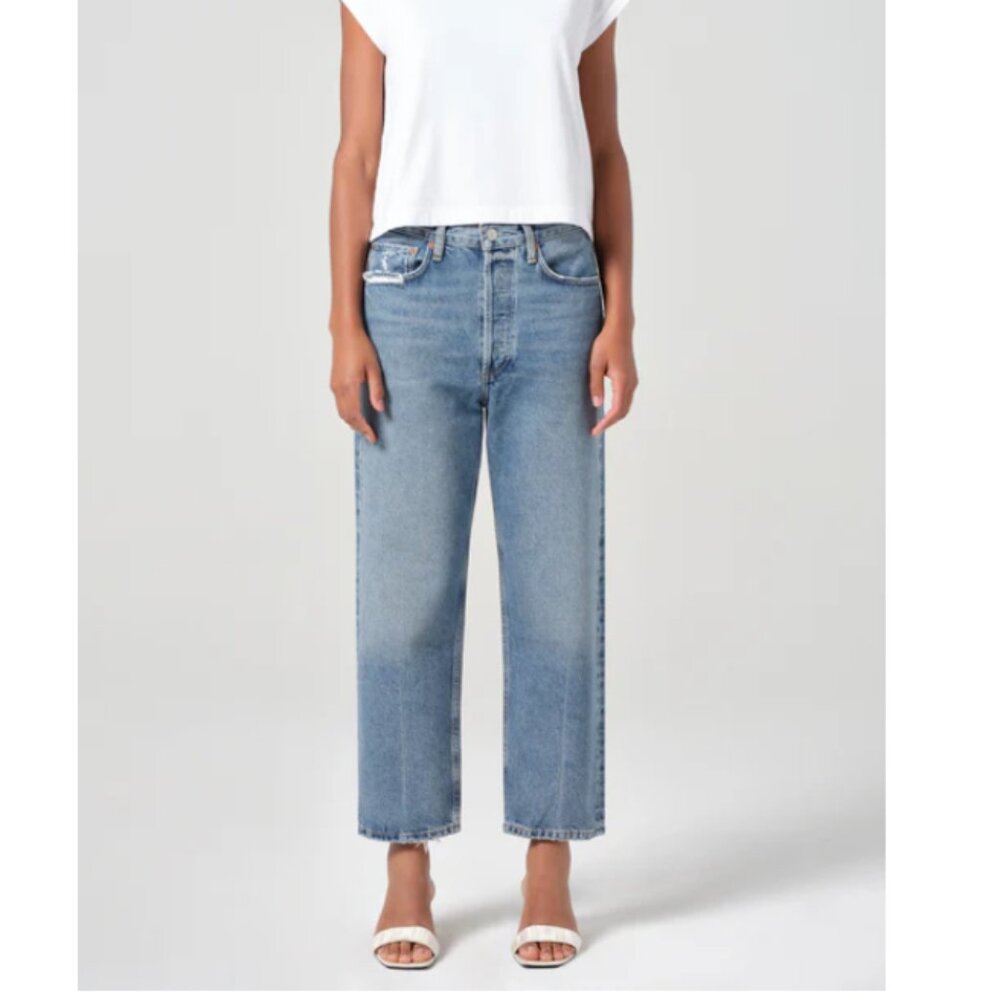 Agolde 90's Crop Mid Rise Straight Jeans in Hooked Size 26